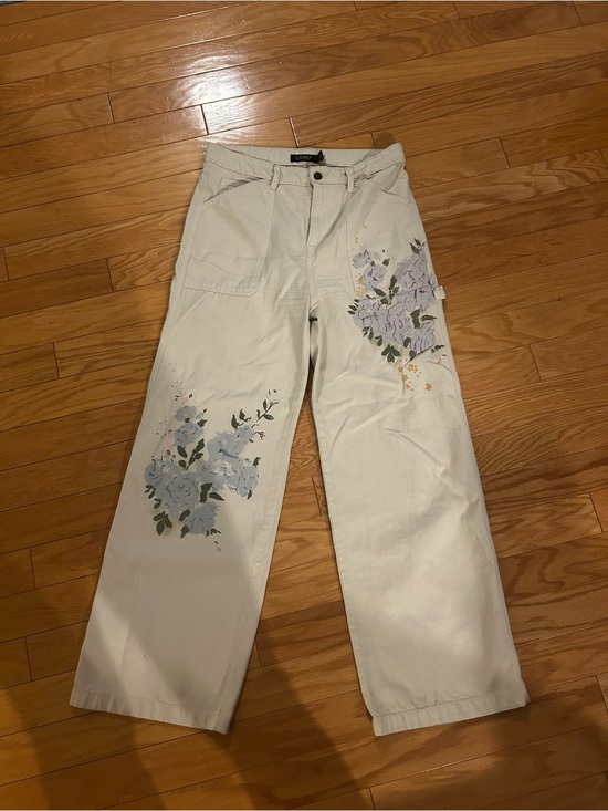 Ralph Lauren Denim - Ralph Lauren Women's Floral High-Rise Wide-Leg Jeans in Mascarpone Cream Wash